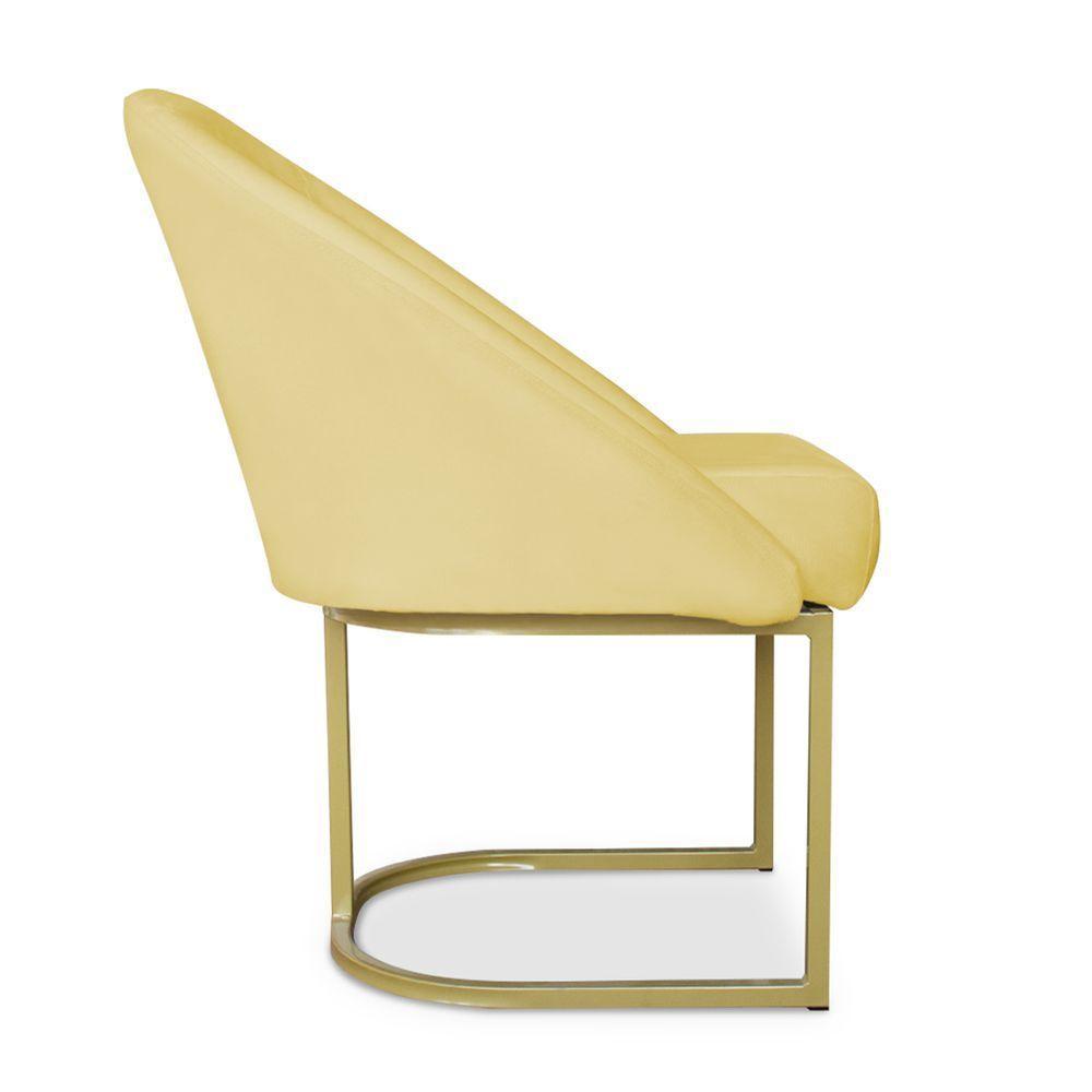 Cadeira Poltrona Lua Com Base Metálica - Bebeshop Amarelo - 3