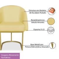 Cadeira Poltrona Lua Com Base Metálica - Bebeshop Amarelo - 6