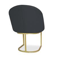 Cadeira Poltrona Lua Com Base Metálica - Bebeshop Cinza