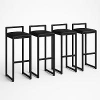 Kit 4 Banqueta Alta Ferro Cozinha Corino Bancada Gourmet Preto - 2