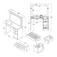 Penteadeira Ditália 4 Gavetas Pe-110 Cor:branco Branco - 3