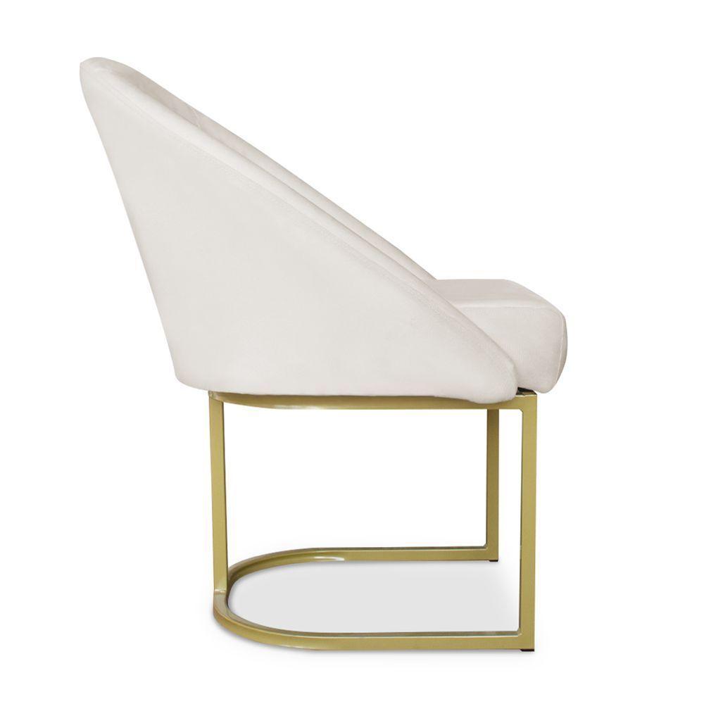 Cadeira Poltrona Lua Com Base Metálica - Bebeshop Bege - 3