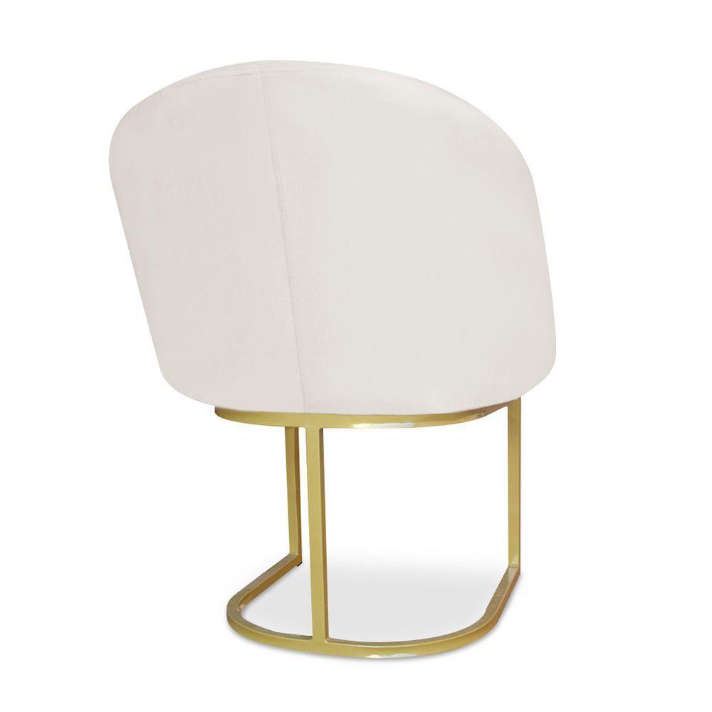 Cadeira Poltrona Lua Com Base Metálica - Bebeshop Bege - 4
