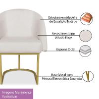 Cadeira Poltrona Lua Com Base Metálica - Bebeshop Bege - 6