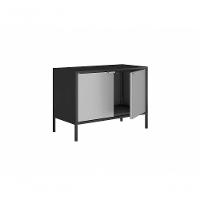 Balcão Baixo Multiúso Itatiaia Smart - 2 Portas - Preto Matte C- Cinza