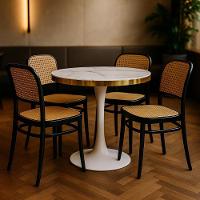 Conjunto Mesa De Jantar Redonda Majestic 70cm Branca Com 4 Cadeiras Roma - Preto - 2