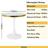 Conjunto Mesa De Jantar Redonda Majestic 70cm Branca Com 4 Cadeiras Roma - Preto - 9