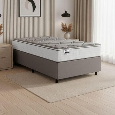 Cama Box Solteiro Real Max Force Softgel 88x188x65cm - Suporta Até 200 Kg Branco/Cinza