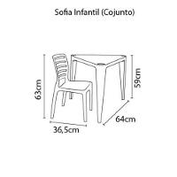 Conjunto Infantil Tramontina Mesa E Cadeira Sofia Rosa - 3