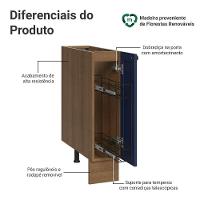 Balcão Porta-temperos 20 Cm 1 Porta (sem Tampo) Rustic/azul Vik Madesa