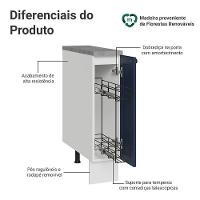 Balcão Porta-temperos 20 Cm 1 Porta Branco/azul Vik Madesa