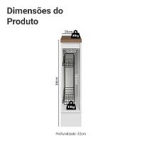 Balcão Porta-temperos 20 Cm 1 Porta Branco/tampo Rustic Vik Madesa - 3