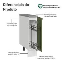 Balcão Porta-temperos 20 Cm 1 Porta Branco/verde Vik Madesa