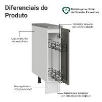 Balcão Porta-temperos 20 Cm 1 Porta Branco/cinza Vik Madesa