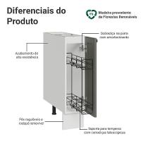 Balcão Porta-temperos 20 Cm 1 Porta (sem Tampo) Branco/cinza Vik Madesa