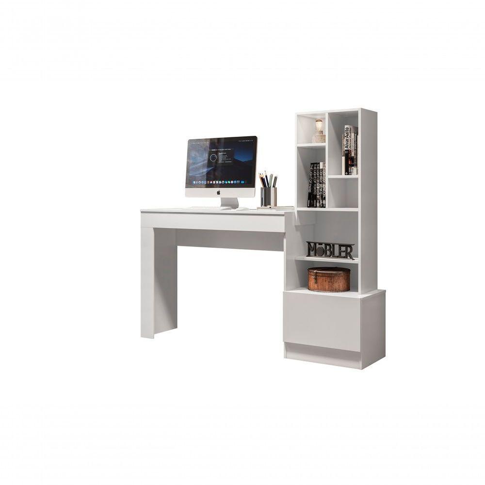 Escrivaninha Mesa Office Lion Escritorio - Bebeshop Branco Fosco - 2