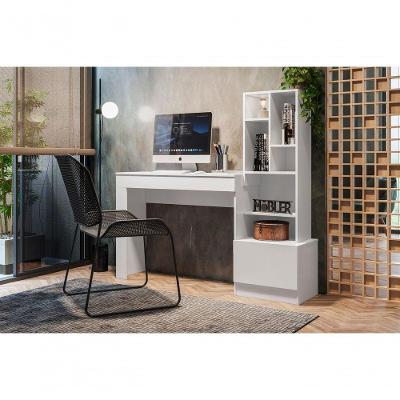 Escrivaninha Mesa Office Lion Escritorio - Bebeshop Branco Fosco