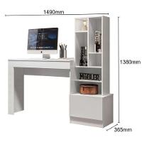 Escrivaninha Mesa Office Lion Escritorio - Bebeshop Branco Fosco - 3