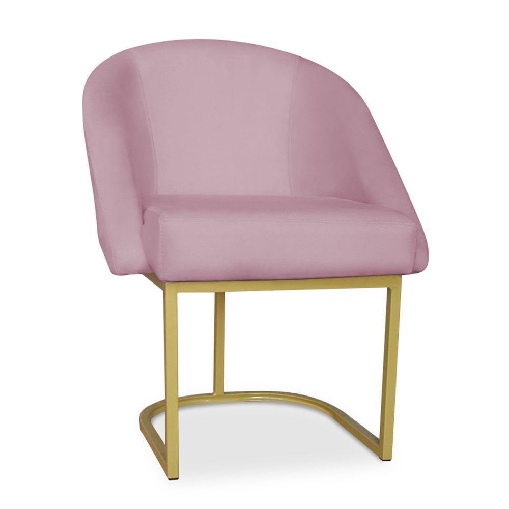 Cadeira Poltrona Lua Com Base Metálica - Bebeshop Rose - 1