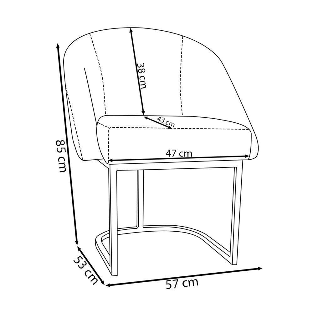 Cadeira Poltrona Lua Com Base Metálica - Bebeshop Rose - 5