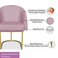 Cadeira Poltrona Lua Com Base Metálica - Bebeshop Rose - 6