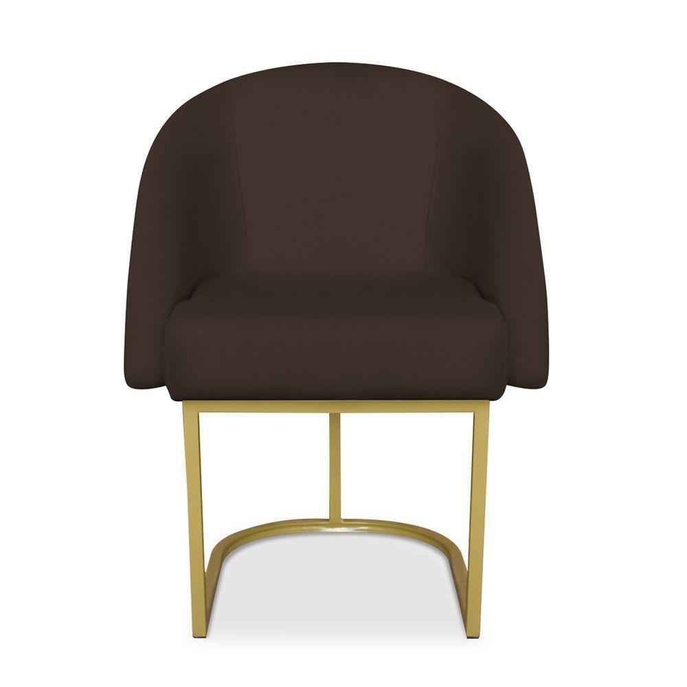 Cadeira Poltrona Lua Com Base Metálica - Bebeshop Marrom - 2