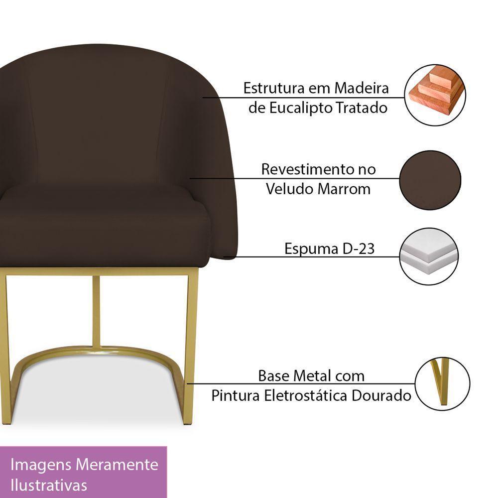 Cadeira Poltrona Lua Com Base Metálica - Bebeshop Marrom - 6