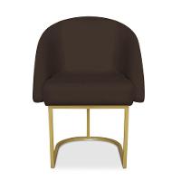 Cadeira Poltrona Lua Com Base Metálica - Bebeshop Marrom - 2