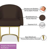 Cadeira Poltrona Lua Com Base Metálica - Bebeshop Marrom - 6