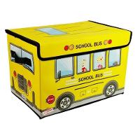 Bau Puff Organizador Infantil Quarto Sala Brinquedoteca Creche Porta Treco Multiuso Kids Amarelo - 1