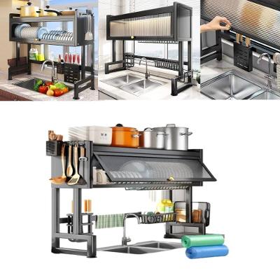 Escorredor Loucas Pia Suspenso Organizador Multifuncional Armario Porta Rack Inox Armario Grande Suporte Prateleira Cozi