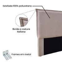 Cabeceira Estofada Nápoles 90 Cm Solteiro Linho - Adj Decor Cor Dourado-2005 - 4