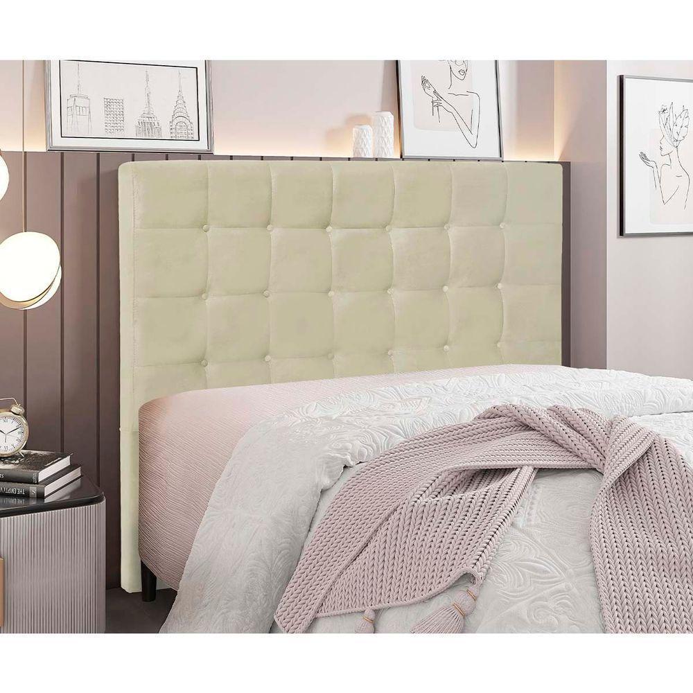 Cabeceira Estofada Polônia 90cm Solteiro Veludo - Adj Decor Cor Marrom-2231 - 2