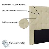 Cabeceira Estofada Polônia 90cm Solteiro Veludo - Adj Decor Cor Marrom-2231