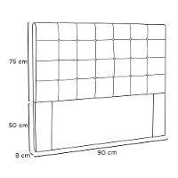 Cabeceira Estofada Polônia 90cm Solteiro Suede - Adj Decor Cor Cinza-1104 - 3