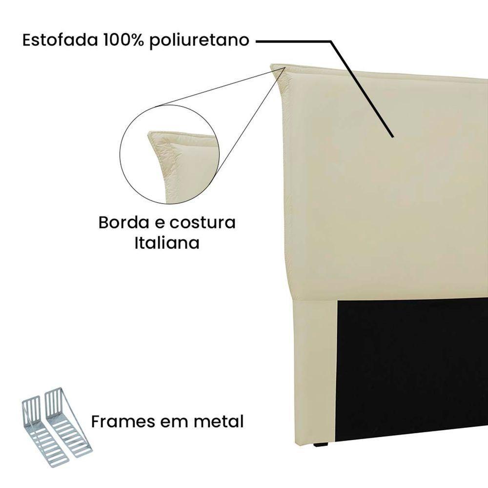 Cabeceira Estofada Nápoles 140cm Casal Veludo - Adj Decor Cor Vinho-2229 - 4