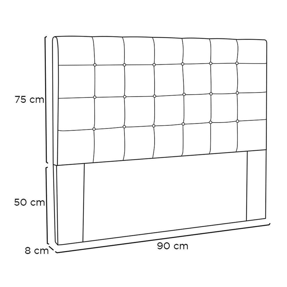 Cabeceira Estofada Polônia 90cm Solteiro Suede - Adj Decor Cor Marrom-1102 - 3