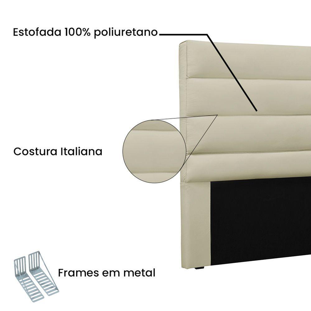 Cabeceira Estofada Nubia 140cm Casal Suede - Adj Decor Cor Cinza-1104 - 4