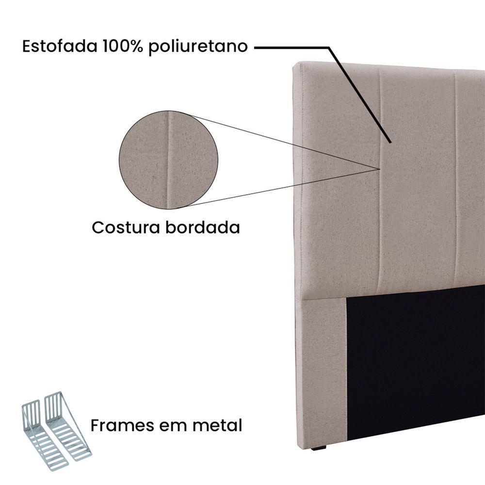 Cabeceira Casal Australia 140cm Linho - Adj Decor Cor Cinza - 3