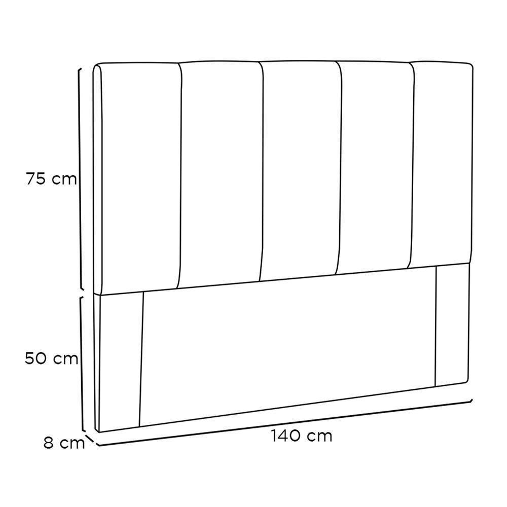 Cabeceira Casal Australia 140cm Veludo - Adj Decor Cor Prata-2223 - 4