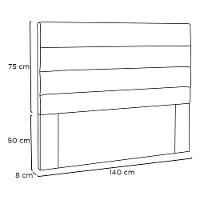 Cabeceira Estofada Nubia 140cm Casal Veludo - Adj Decor Cor Lilás-2225 - 3