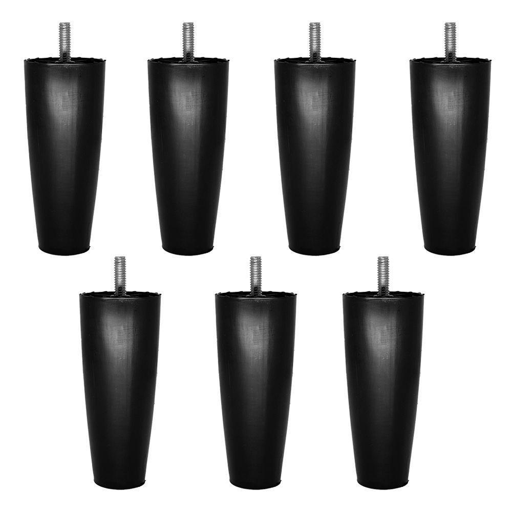 Pé Para Cama Box Com Rosca Kit Com 7 12cm R-115 Preto A12 - D'rossi - 5