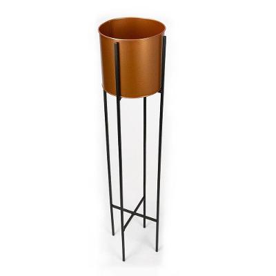 Vaso Decorativo Rose Com Suporte Metálico Preto 91 Cm - D'rossi
