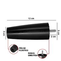 Pé Para Cama Box Com Rosca Kit Com 14 12cm R-115 Preto A12 - D'rossi - 3