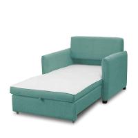 Poltrona Cama Retrátil Solteiro Com Rodízio Cloe Bouclê Azul Turquesa E03 - D'rossi - 6