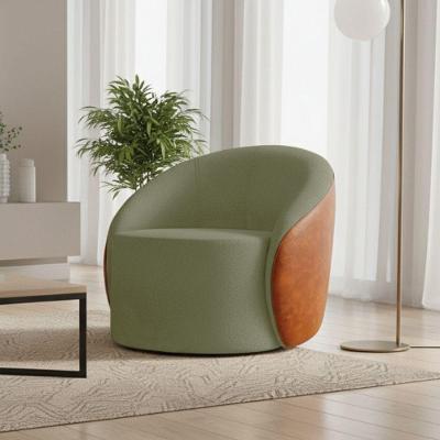 Poltrona Sala Orgânica Lua Giratória Sintético Pu Nozes/bouclê Pistache D03 - D'rossi