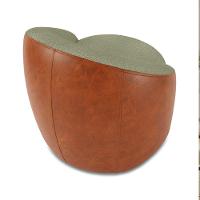 Poltrona Sala Orgânica Lua Giratória Sintético Pu Nozes/bouclê Pistache D03 - D'rossi - 2