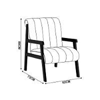 Poltrona Decorativa Sala Base De Madeira Kit 2 Daline Bouclê E03 - D'rossi Cor Bege - 3