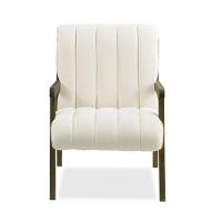 Poltrona Decorativa Sala Base De Madeira Kit 2 Daline Bouclê E03 - D'rossi Cor Bege - 5