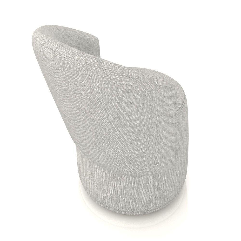 Poltrona Decorativa Orgânica Fixa Para Sala Kit 2 Malu Linho Cinza M11 - D'rossi - 8